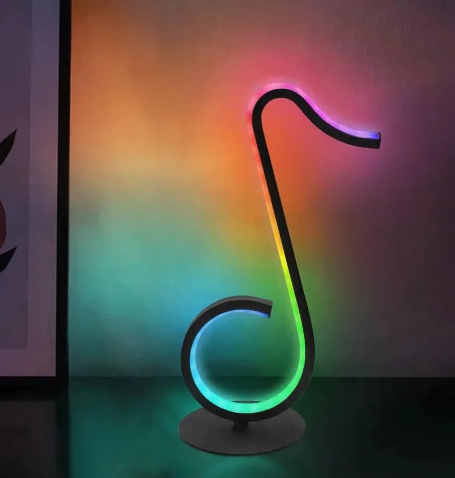 RGB atmosférická lampa ve tvaru noty, napájení USB, s dálkovým ovládáním