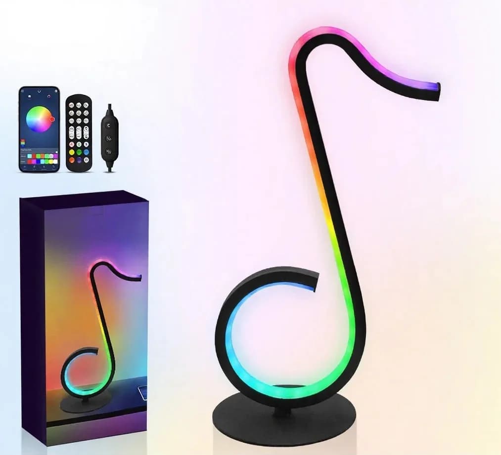 RGB atmosférická lampa ve tvaru noty, napájení USB, s dálkovým ovládáním