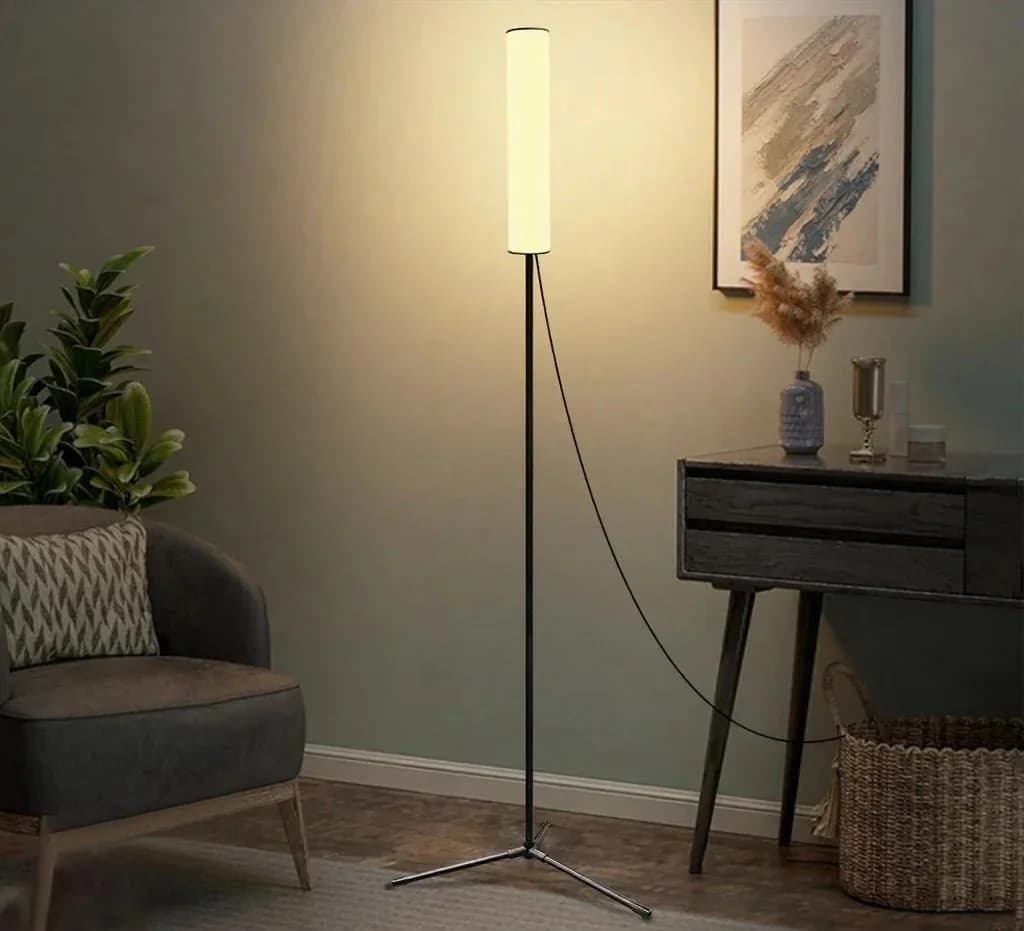 Nastavitelná LED stojací lampa na trojnožce se třemi barevnými režimy