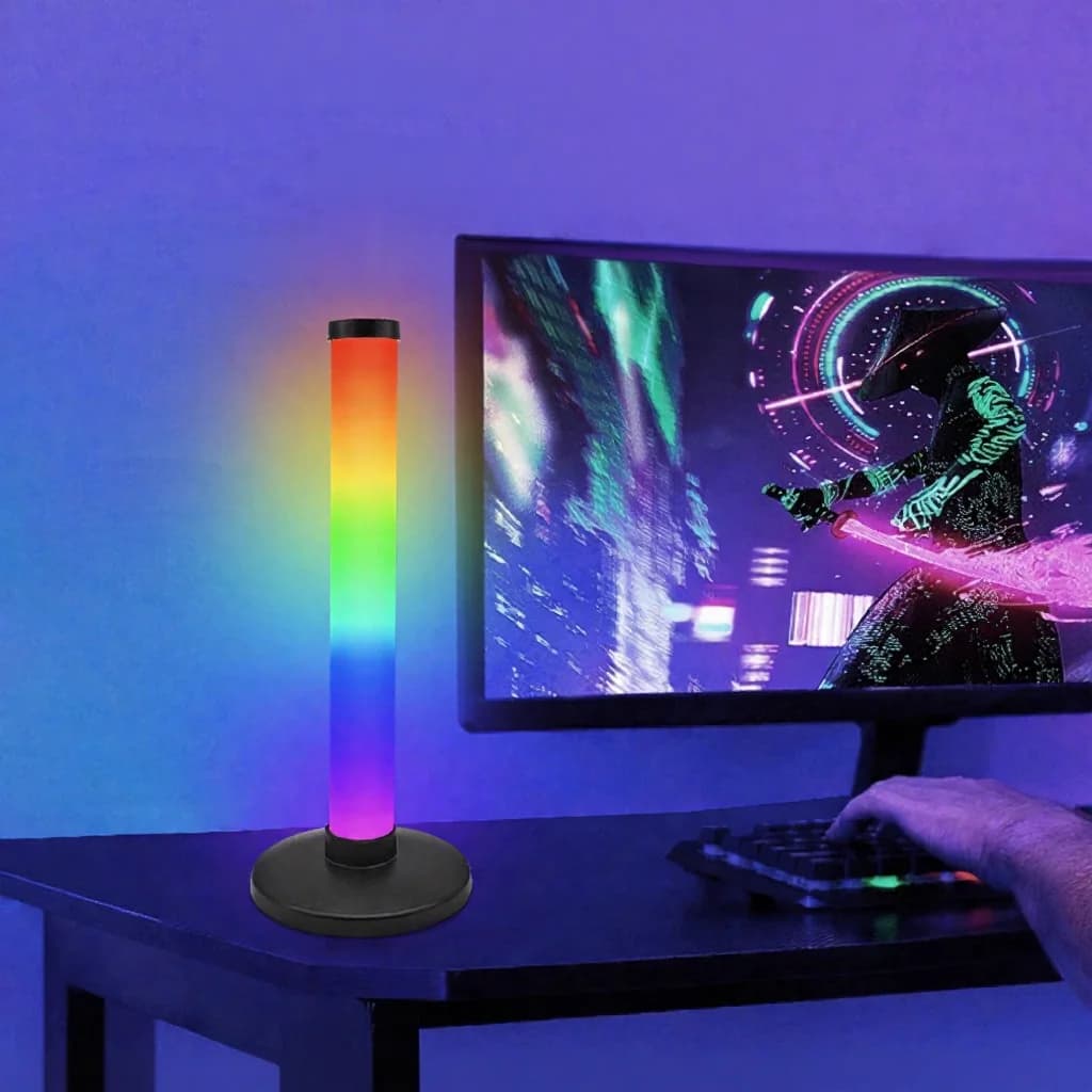 RGB atmosférické světlo reagující na zvuk pro herní setup