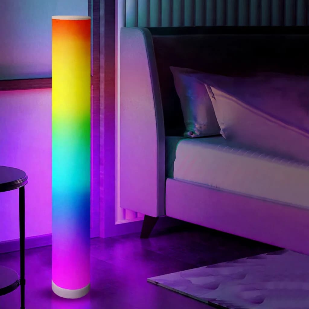 RGB válcová stojací lampa s dálkovým ovládáním a synchronizací hudby