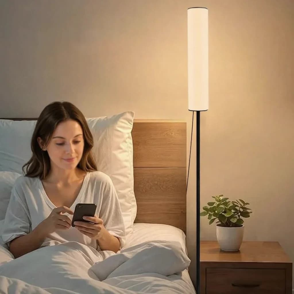 Nastavitelná LED stojací lampa na trojnožce se třemi barevnými režimy