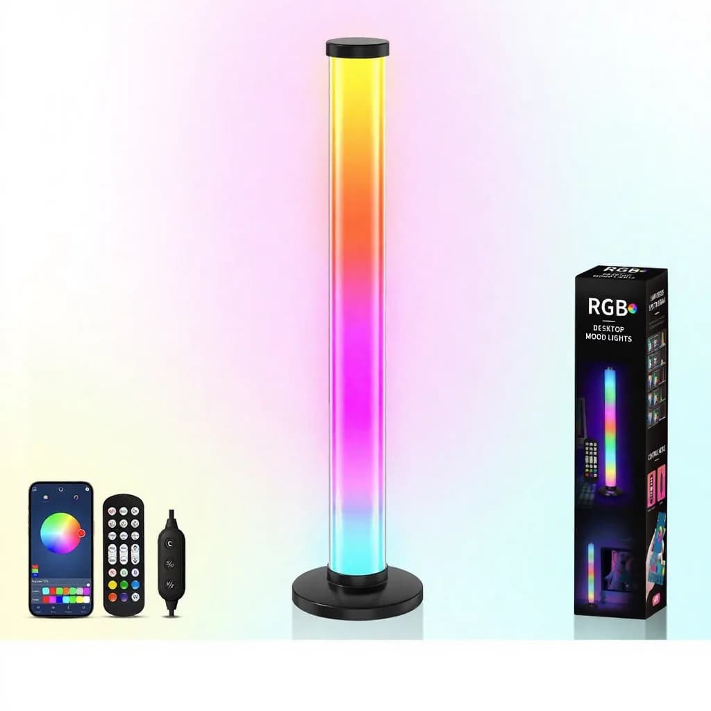 360stupňové RGB atmosférické světlo reagující na zvuk, USB stolní lampa