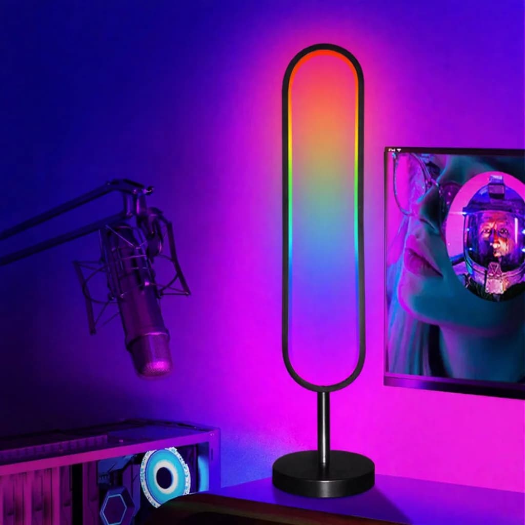 RGB stojací lampa ve tvaru U s reakcí na zvuk a ovládáním přes aplikaci