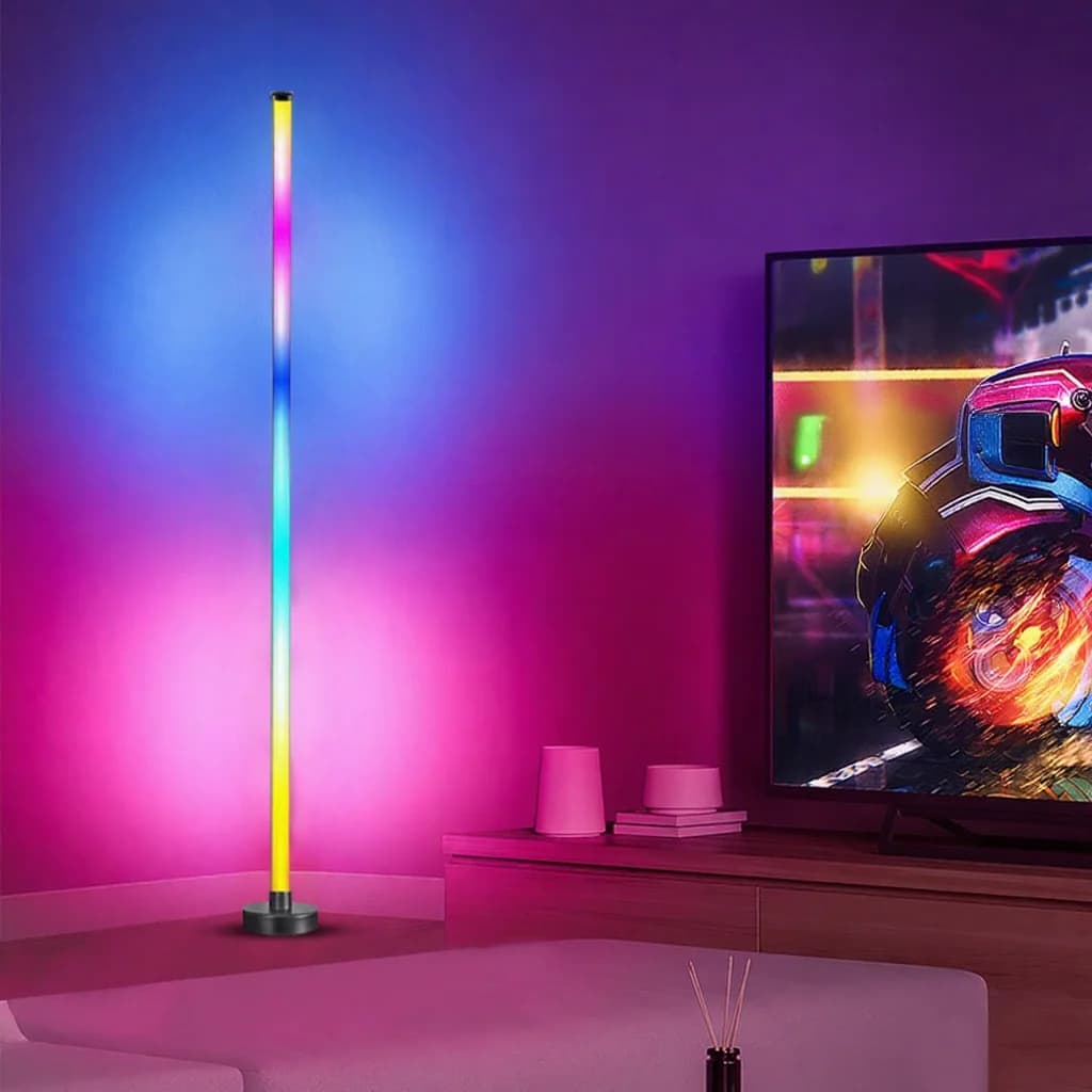 Podlahová lampa RGB s měnícími se barvami, synchronizací hudby a ovládáním aplikací