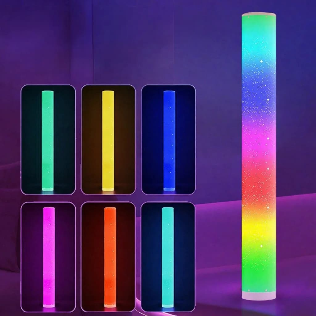 RGB LED stojací lampa s hvězdicovým vzorem, dálkové a app ovládání