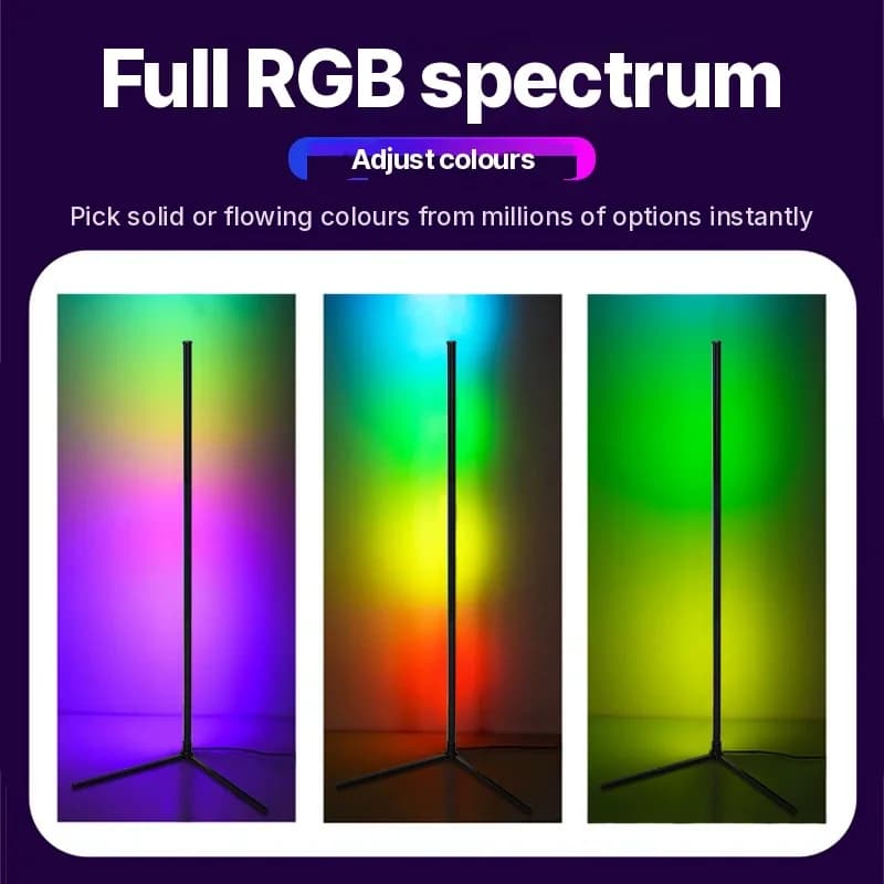 Podlahová lampa RGB se synchronizací hudby, dálkovým a aplikačním ovládáním