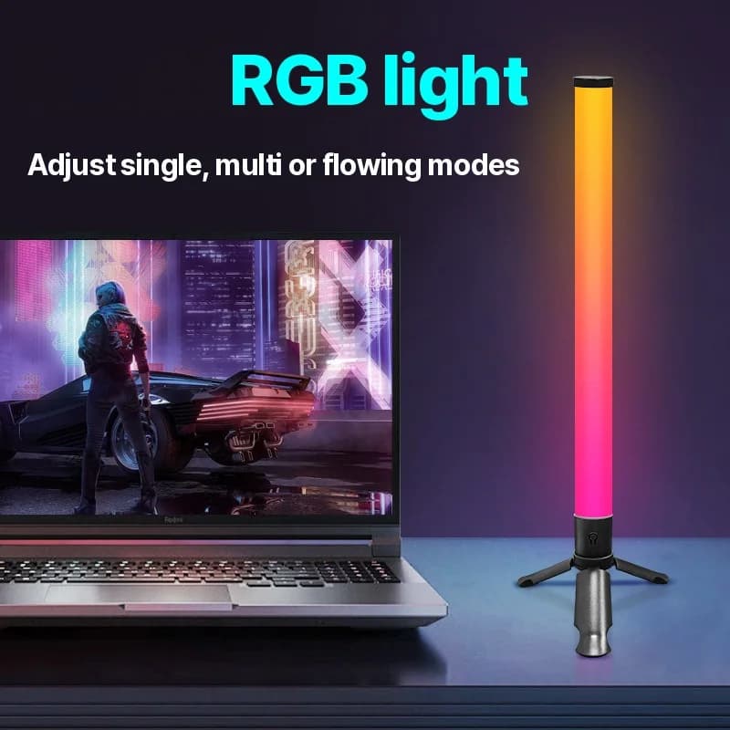 LED stolní atmosférické světlo na stativu se synchronizací hudby a RGB efekty