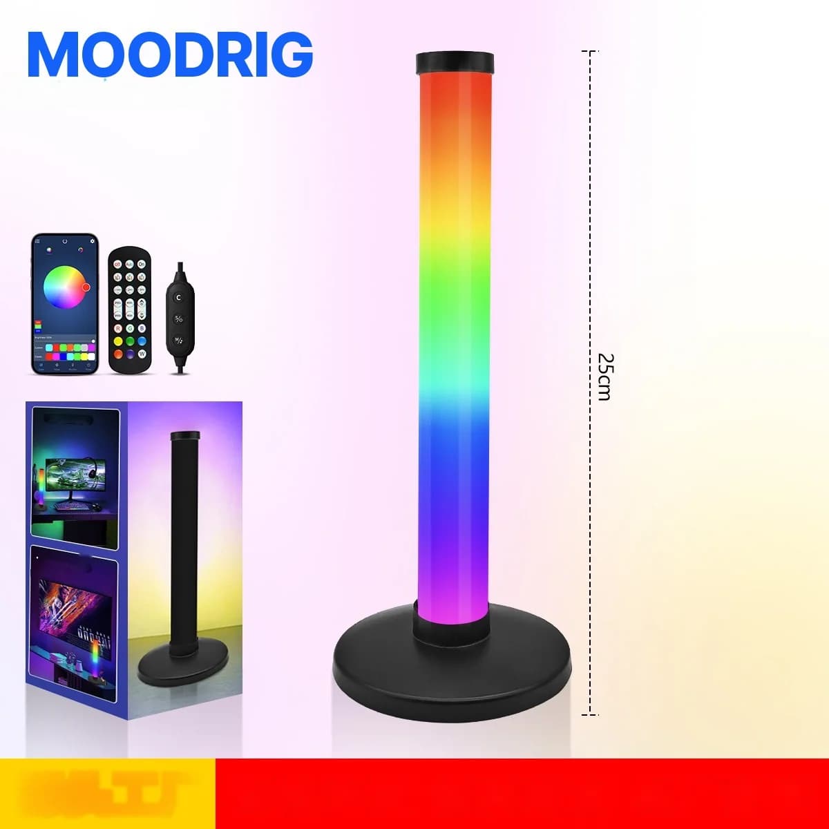 RGB atmosférické světlo reagující na zvuk pro herní setup