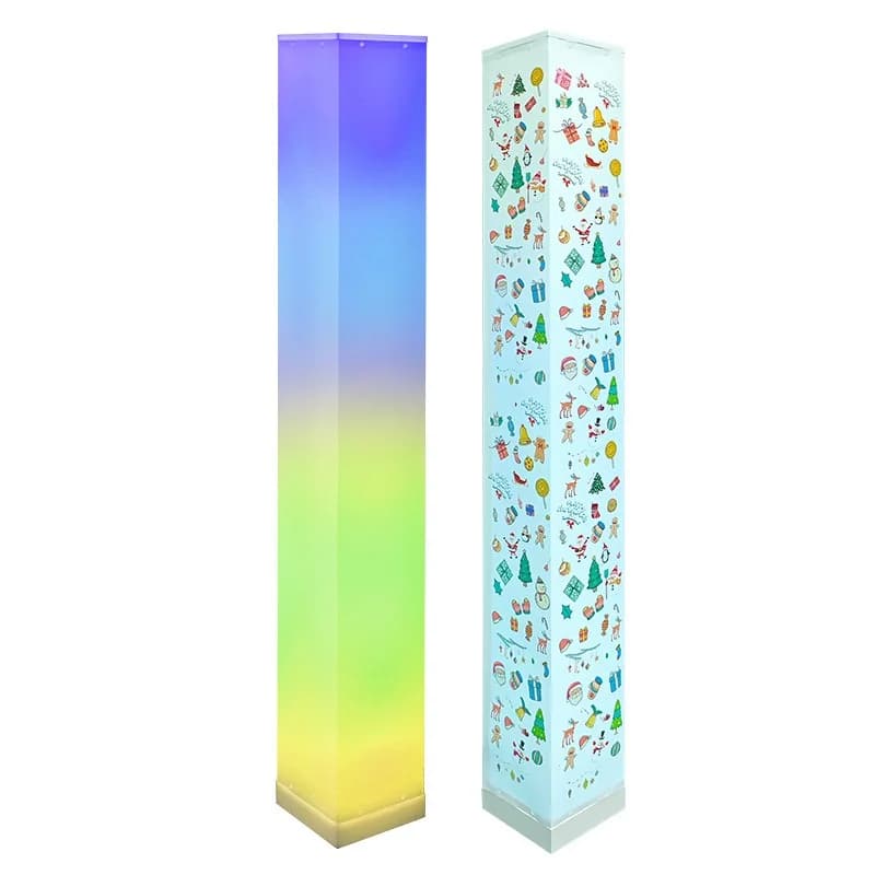 Čtvercová stojací lampa s dálkovým ovládáním, LED ambientní světlo do obývacího pokoje