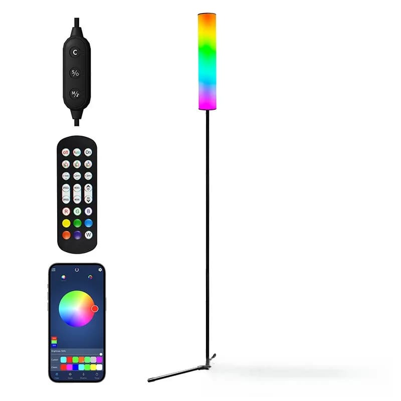 Nastavitelná LED stojací lampa na trojnožce se třemi barevnými režimy