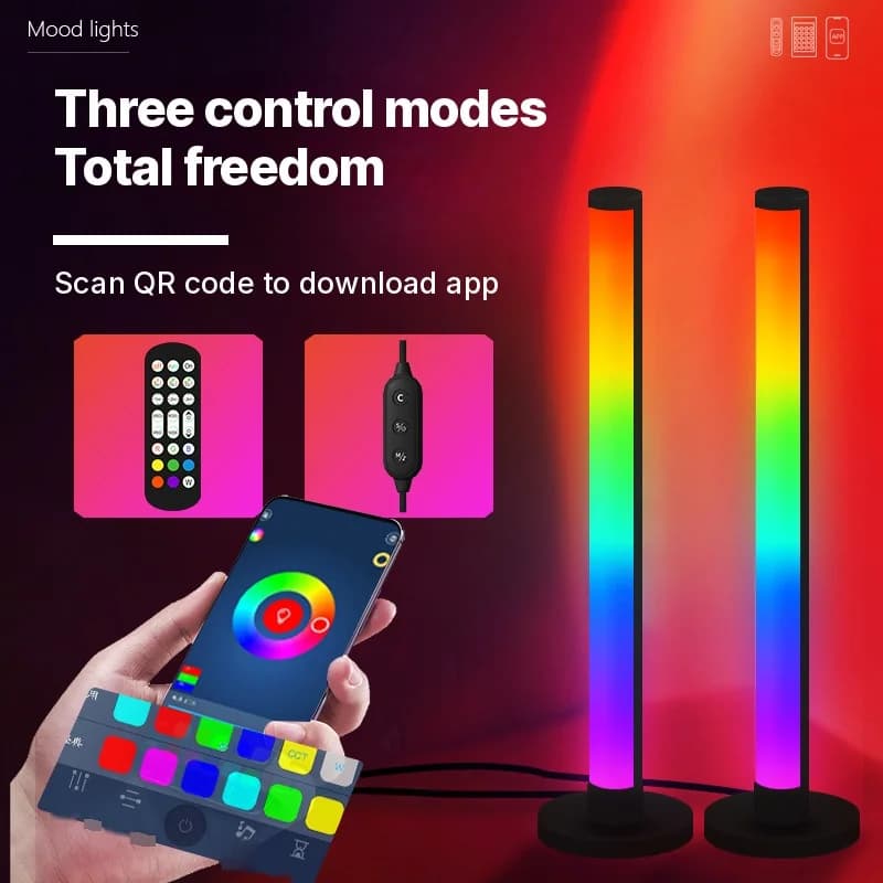 RGB LED stolní lampa reagující na zvuk s ovládáním přes aplikaci