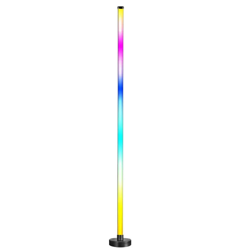 RGB LED rohová stojací lampa se synchronizací hudby, ovládáním přes aplikaci a dálkový ovladač