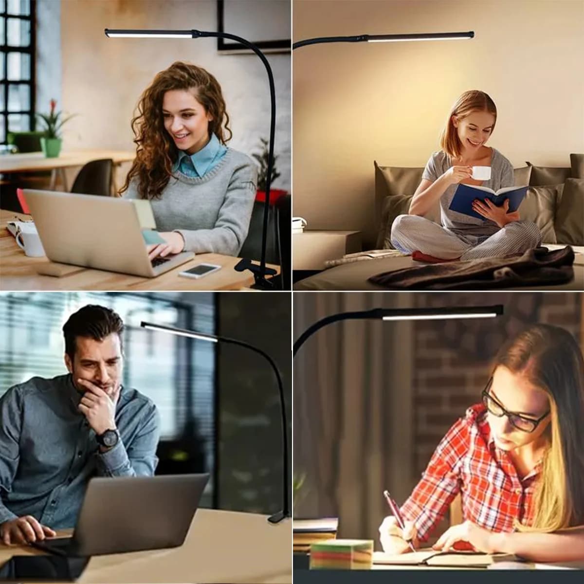 USB LED klipová lampička na čtení a studium